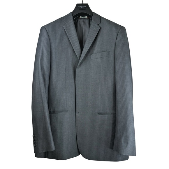 PERRY ELLIS Men's Grey Pin Striped SUIT JACKET Immaculate Condition 42 Regular